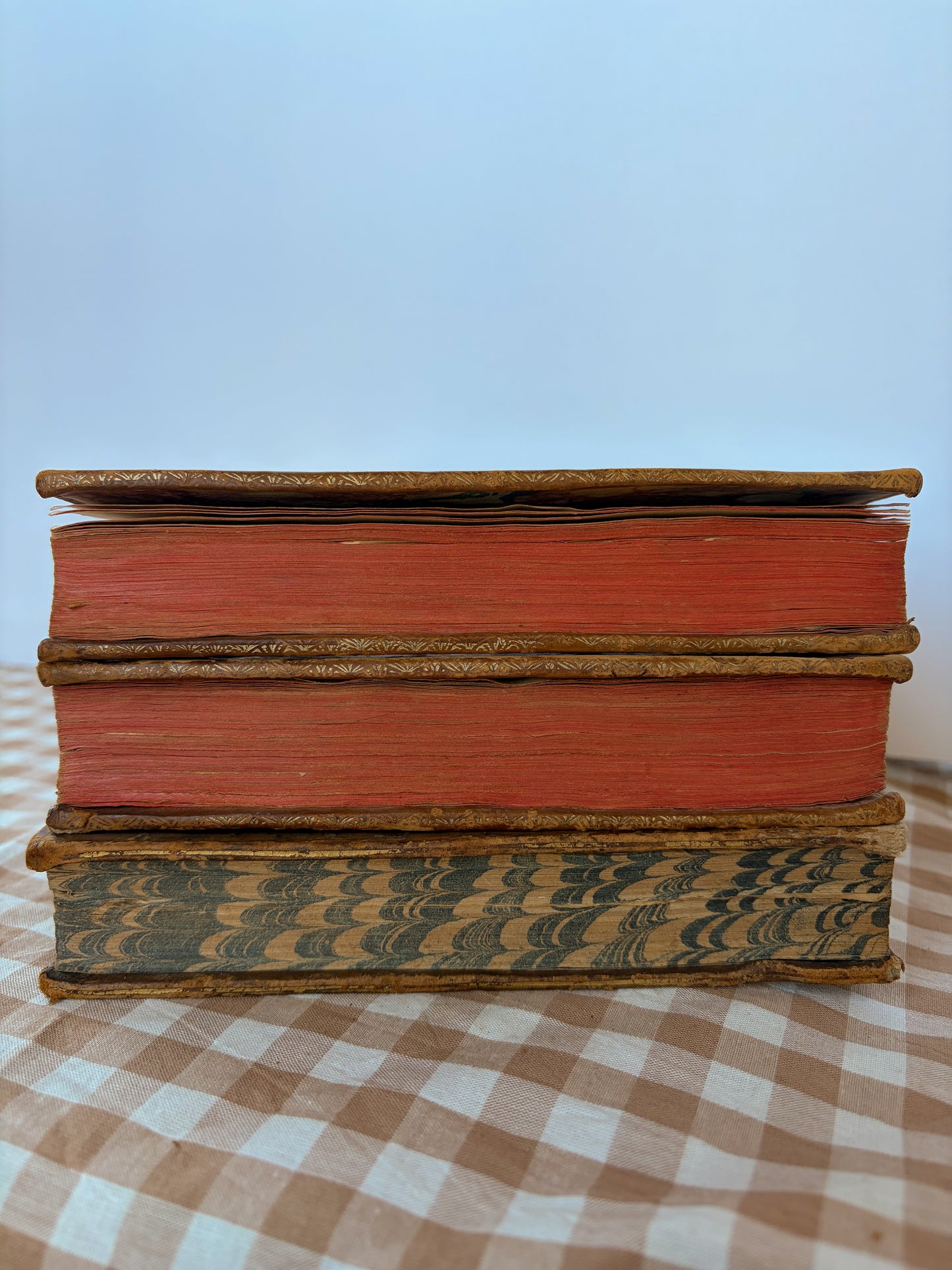 French Leather Book Set of 3