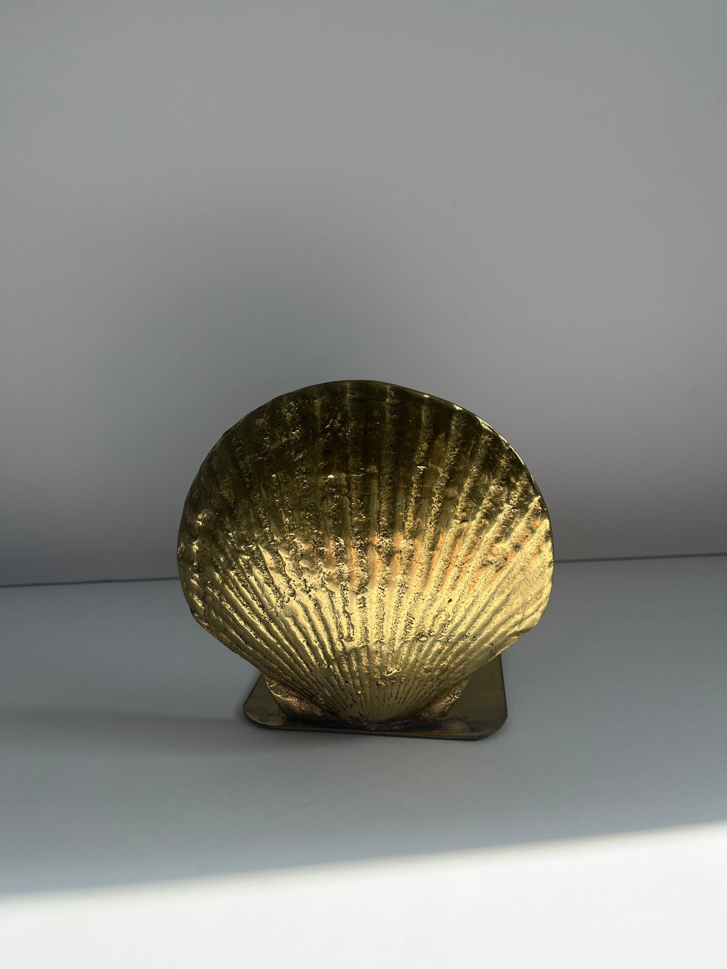 Scalloped Shell Brass Bookend