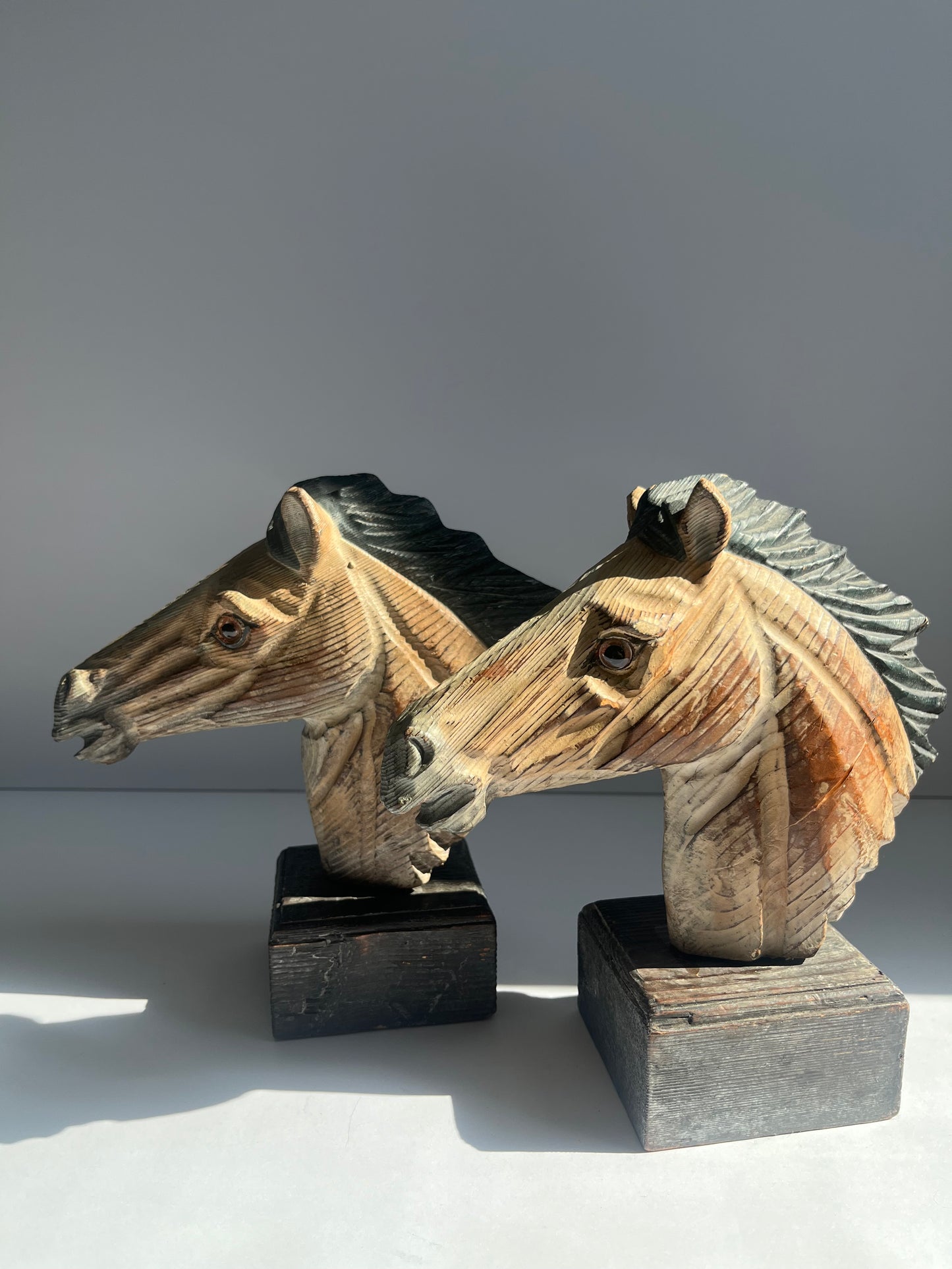 Hand Carved Horse Heads