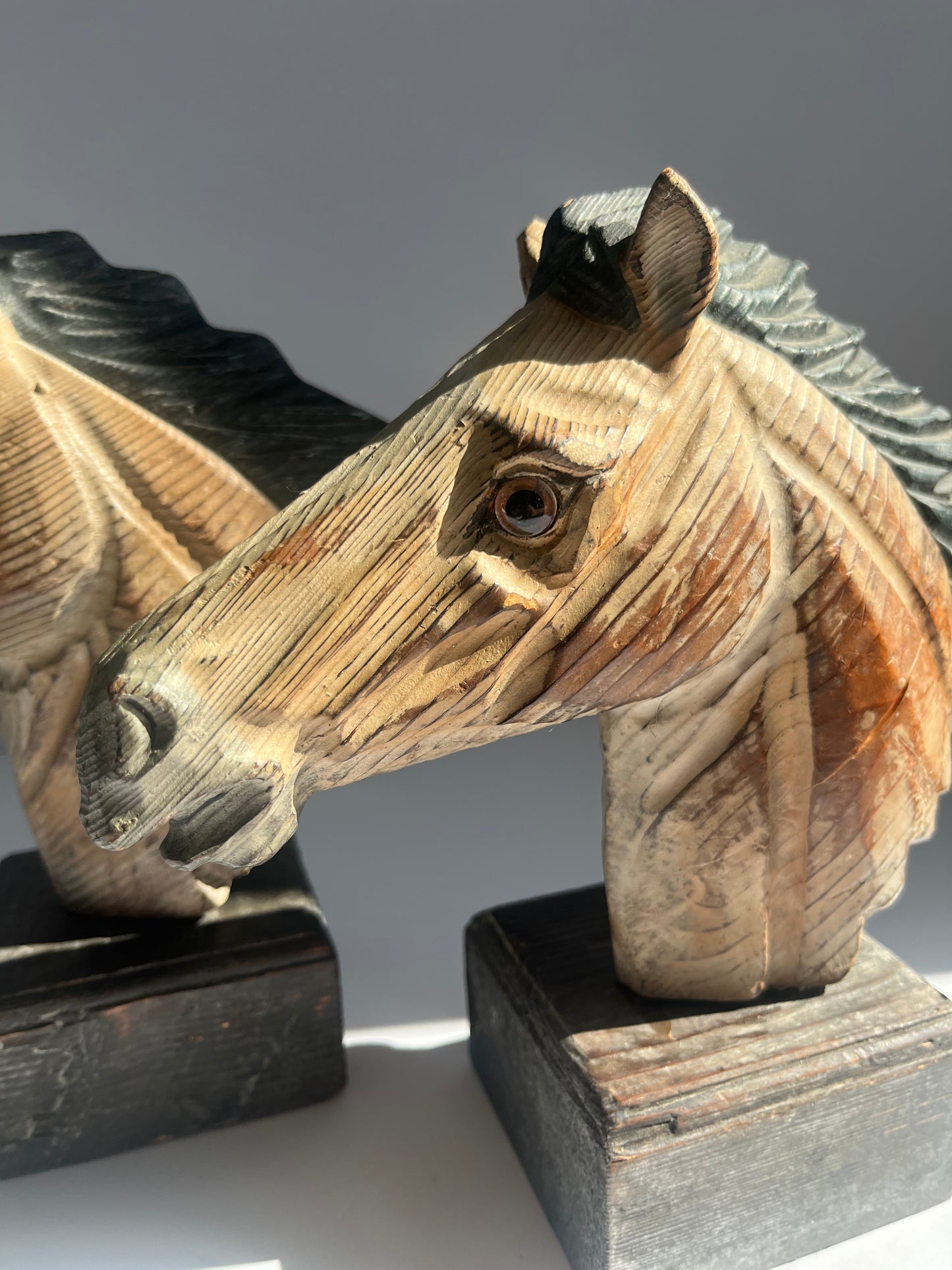 Hand Carved Horse Heads