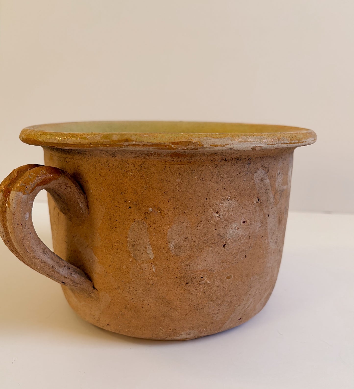 Terracotta Jug with Yellow Glaze