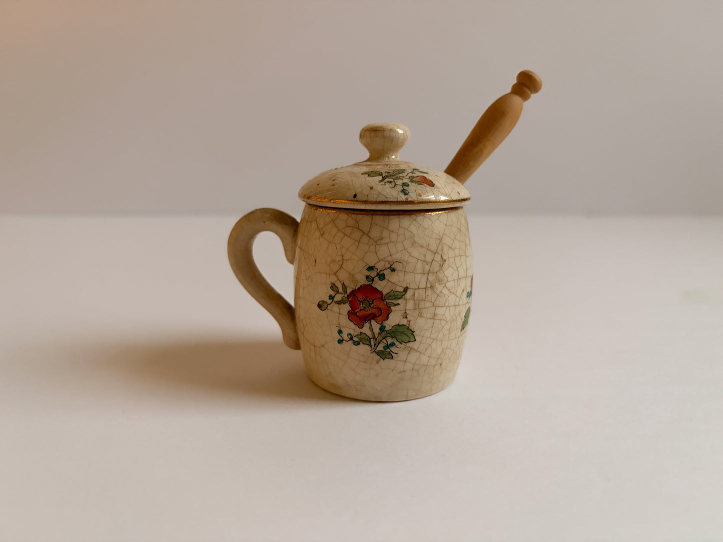 Crazed Ironstone Sugar Bowl