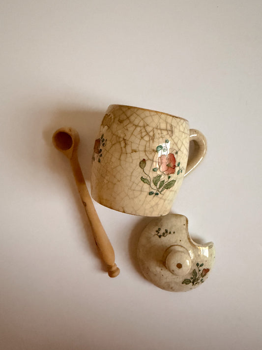 Crazed Ironstone Sugar Bowl