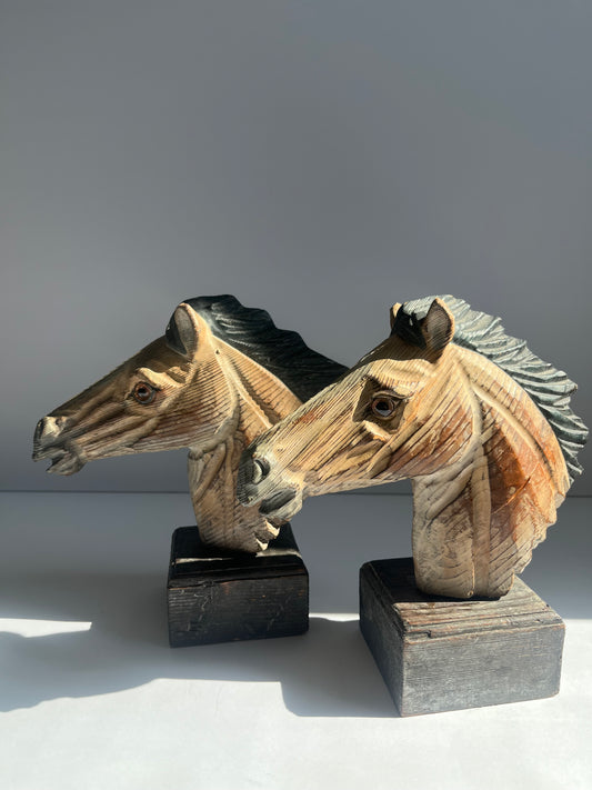 Hand Carved Horse Heads