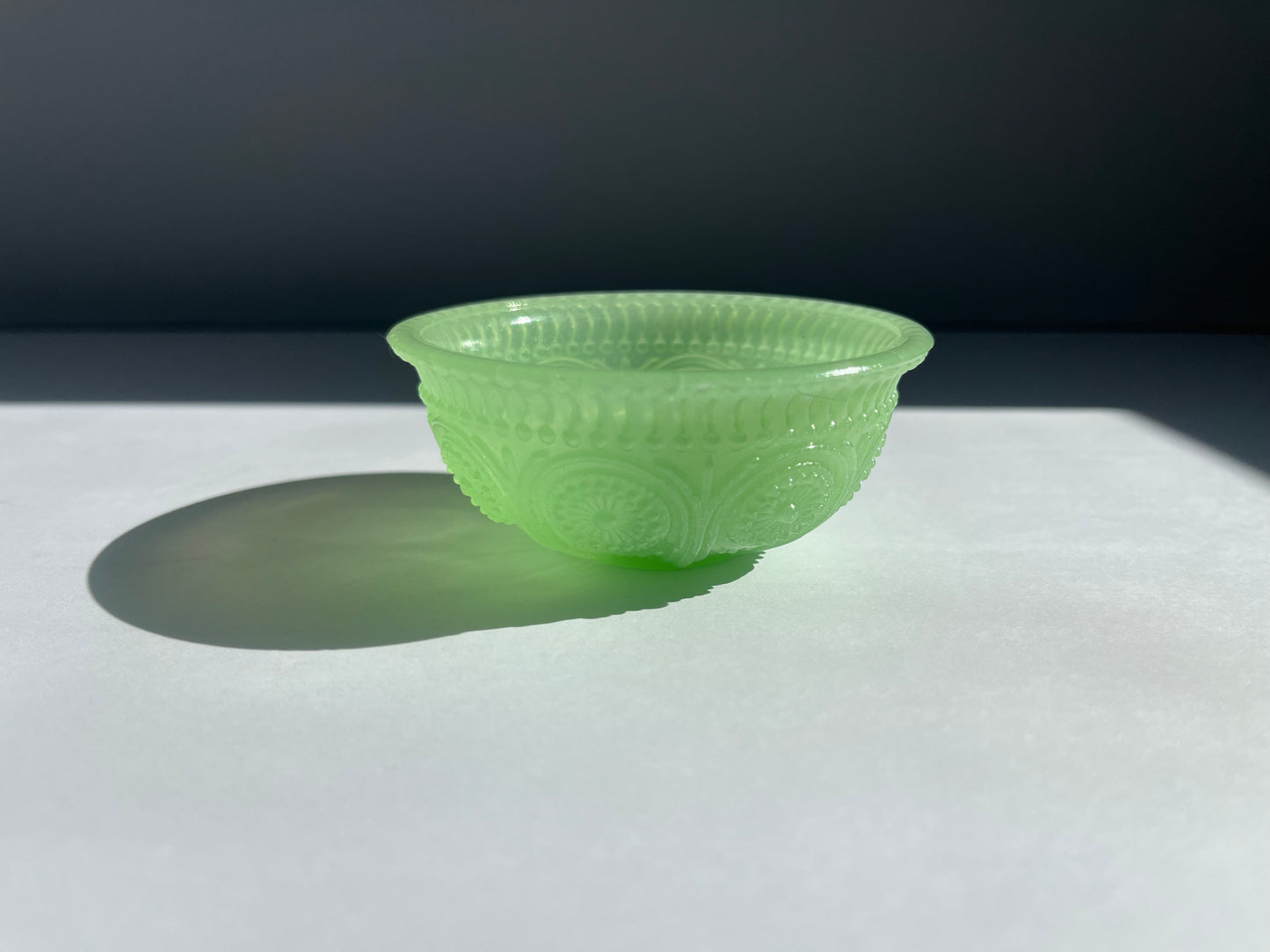 Embossed Jadeite Bowl